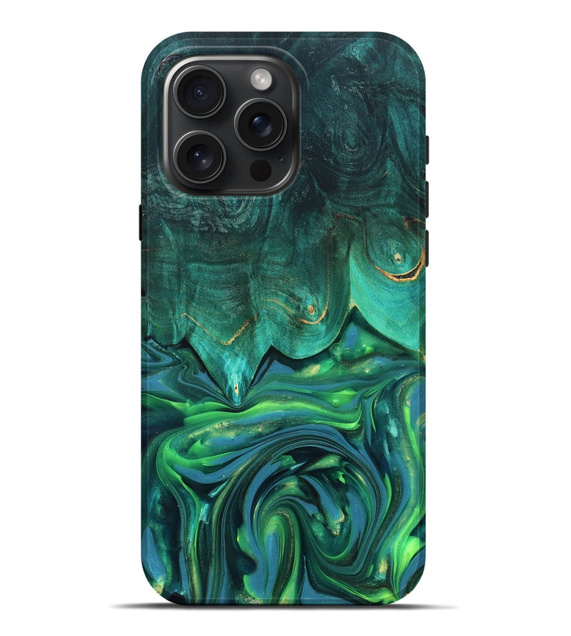 iPhone 16 Pro Max Wood Live Edge Phone Case - Zion (Green, 819347)