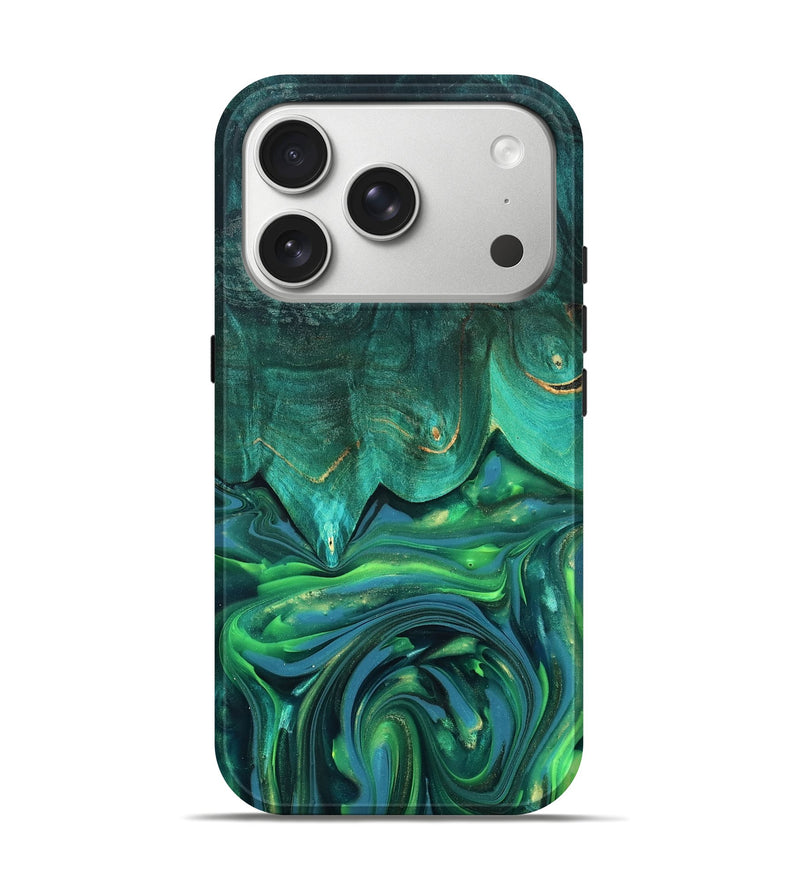 iPhone 17 Pro Wood Live Edge Phone Case - Zion (Green, 819347)