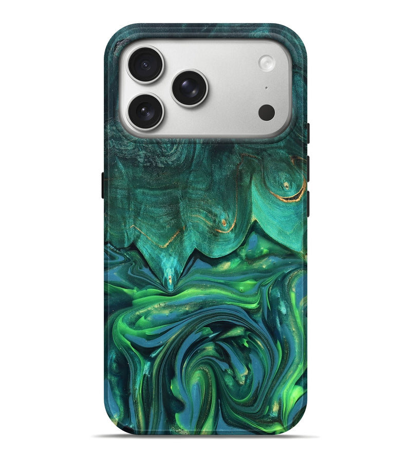 iPhone 17 Pro Max Wood Live Edge Phone Case - Zion (Green, 819347)