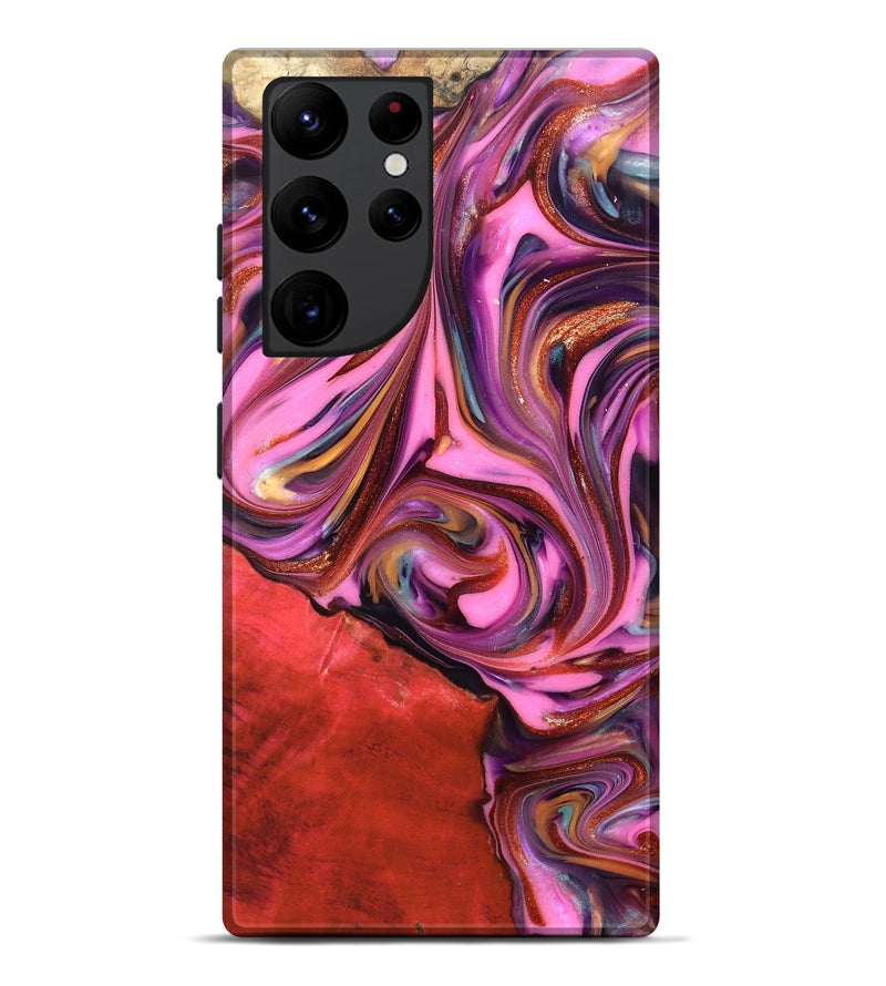 Galaxy S22 Ultra Wood Live Edge Phone Case - Elvin (Red, 819348)