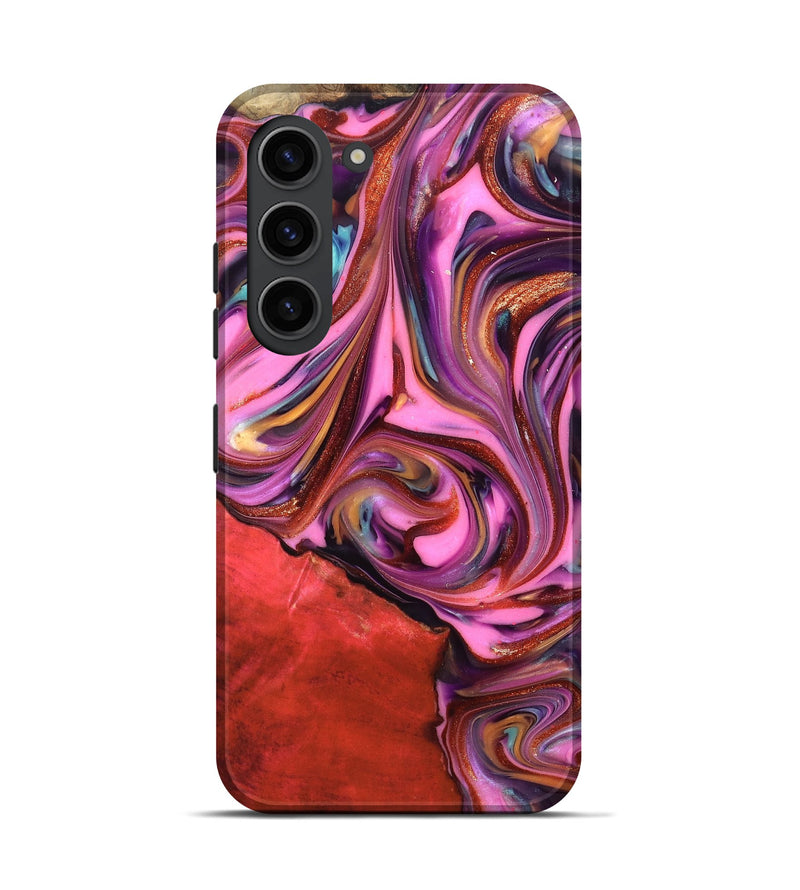 Galaxy S23 Wood Live Edge Phone Case - Elvin (Red, 819348)