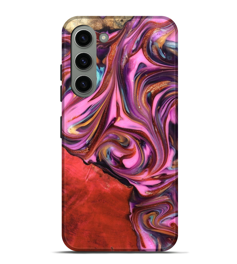 Galaxy S23 Plus Wood Live Edge Phone Case - Elvin (Red, 819348)