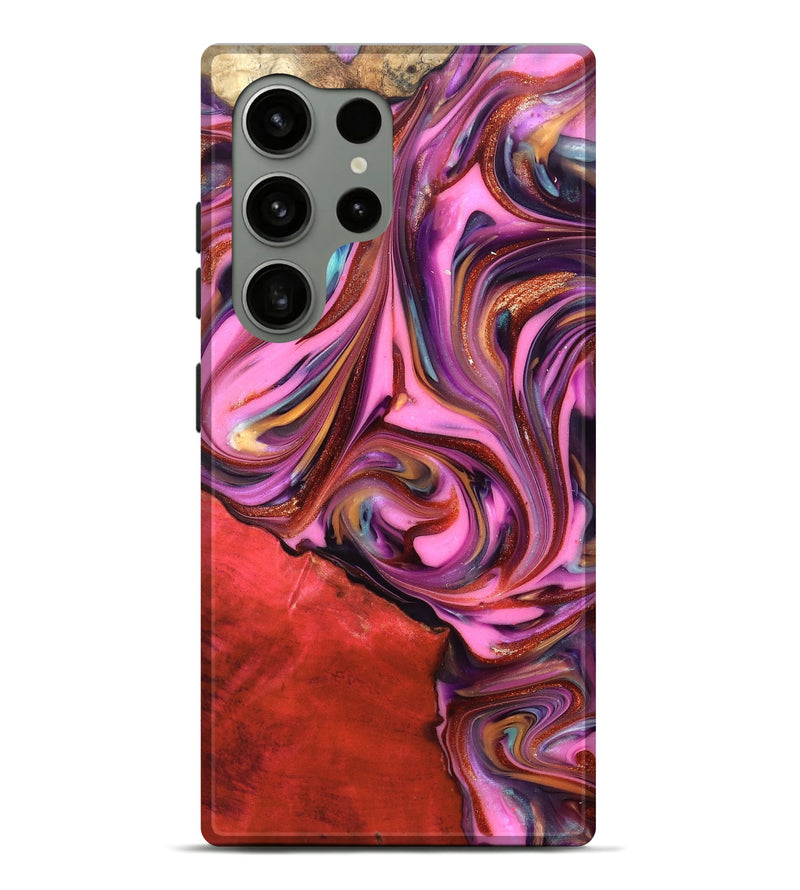 Galaxy S24 Ultra Wood Live Edge Phone Case - Elvin (Red, 819348)