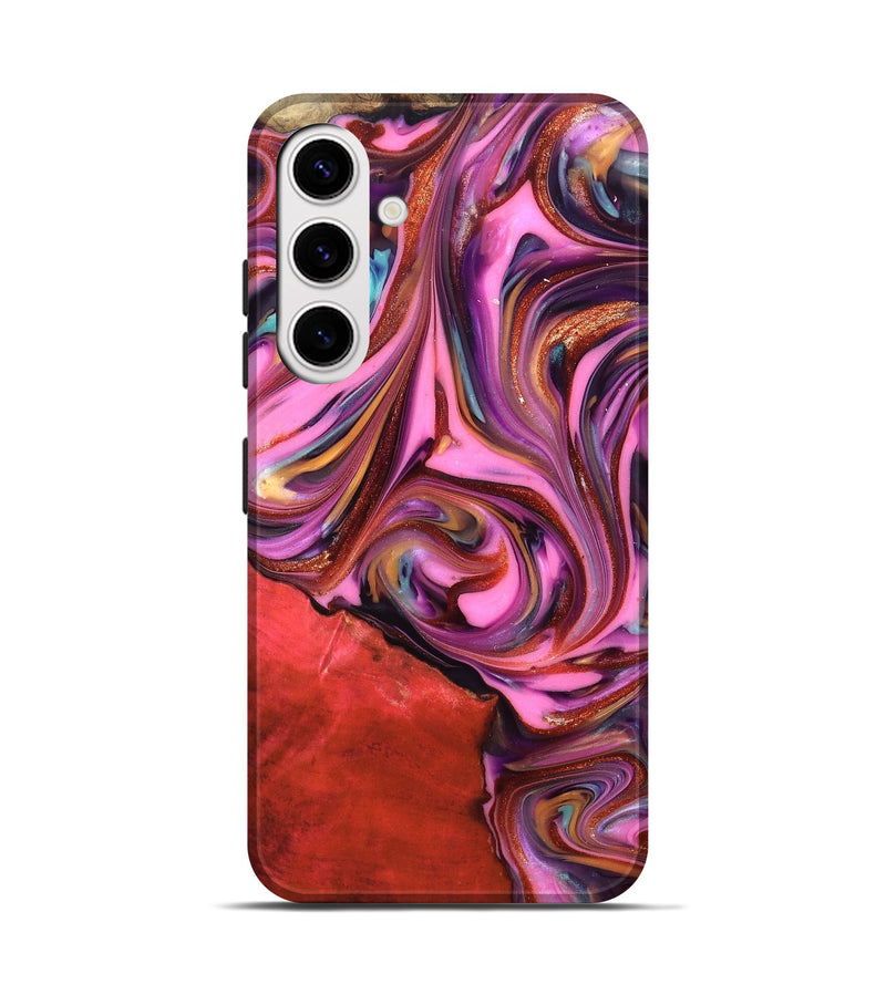 Galaxy S25 Wood Live Edge Phone Case - Elvin (Red, 819348)