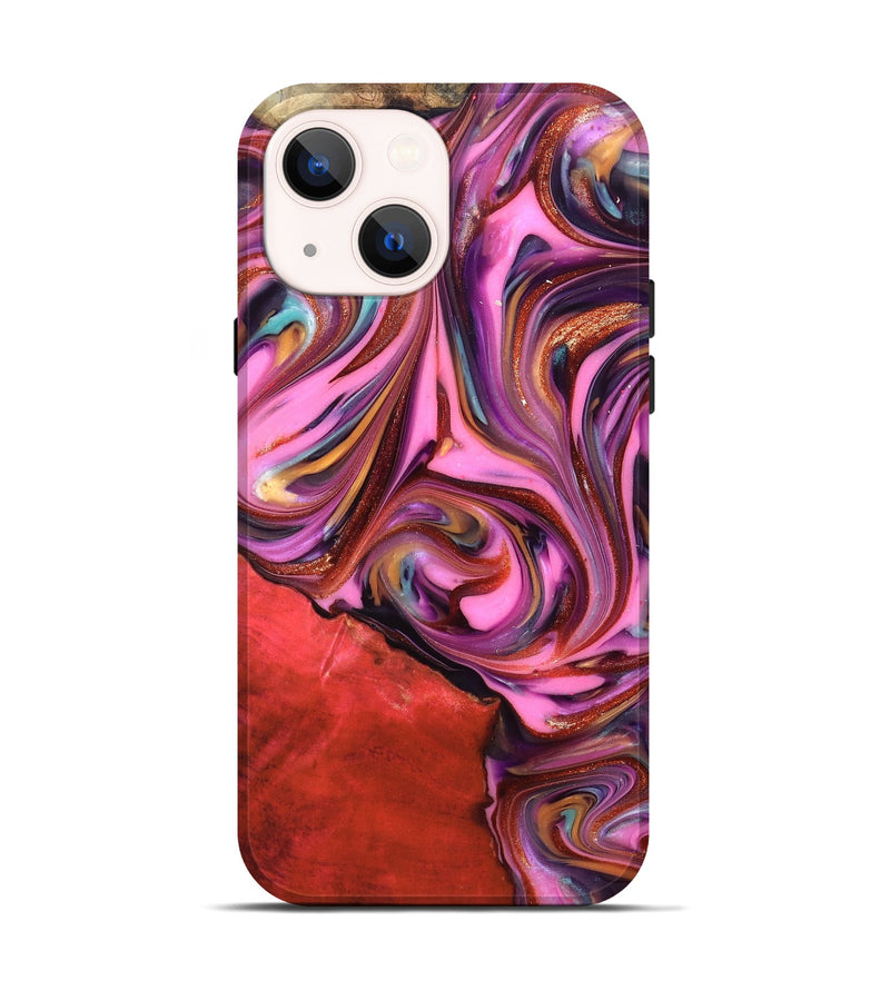 iPhone 14 Wood Live Edge Phone Case - Elvin (Red, 819348)