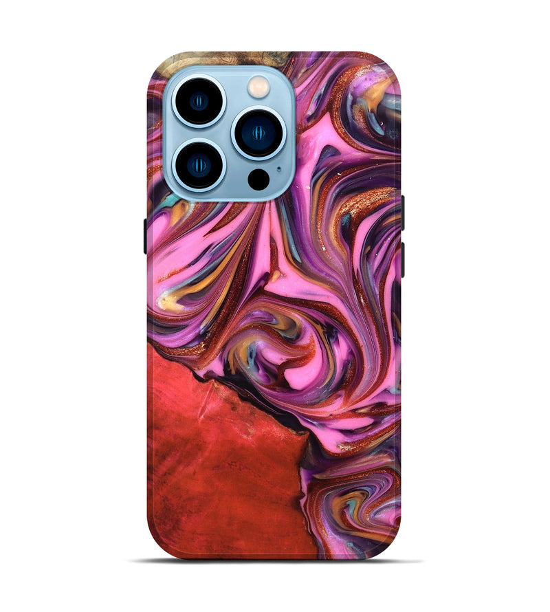 iPhone 14 Pro Wood Live Edge Phone Case - Elvin (Red, 819348)