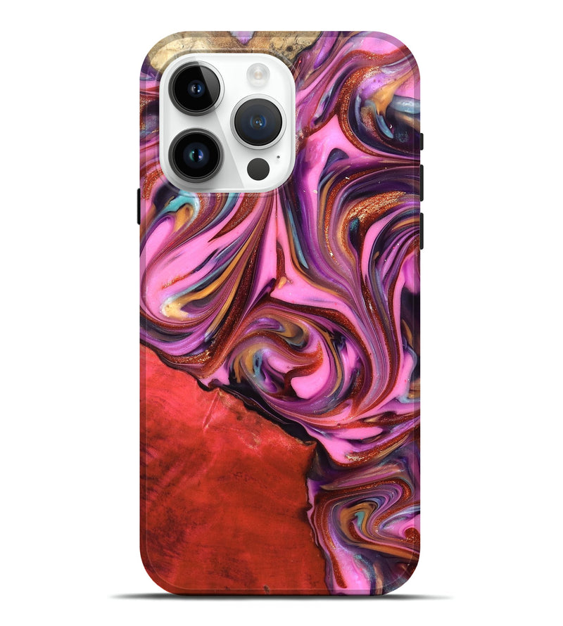 iPhone 15 Pro Max Wood Live Edge Phone Case - Elvin (Red, 819348)