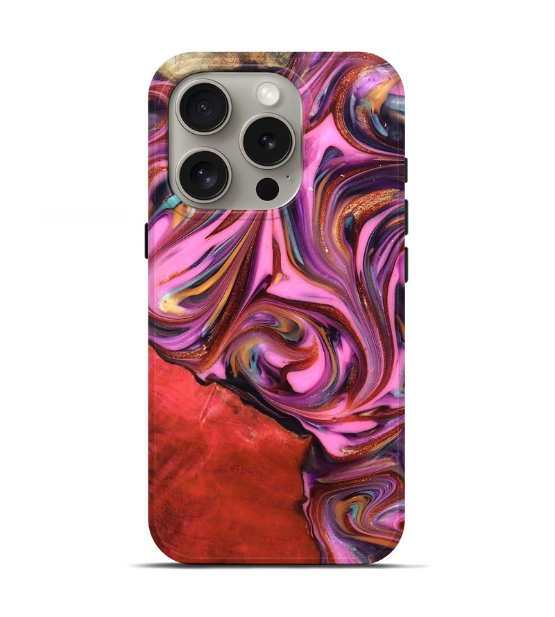 iPhone 16 Pro Wood Live Edge Phone Case - Elvin (Red, 819348)