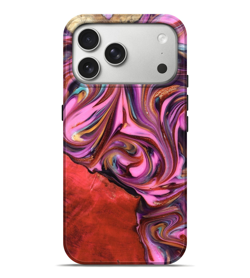 iPhone 17 Pro Max Wood Live Edge Phone Case - Elvin (Red, 819348)