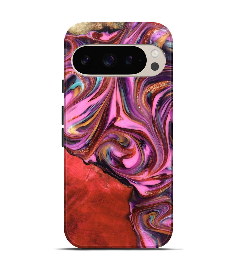 Pixel 9 Pro Wood Live Edge Phone Case - Elvin (Red, 819348)
