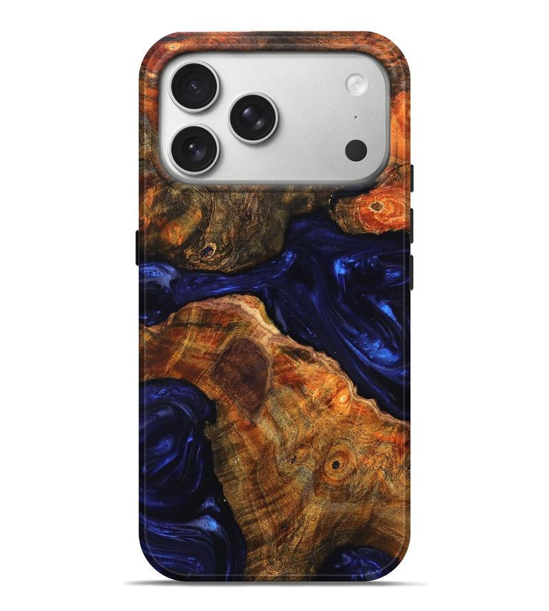 iPhone 17 Pro Max Wood Live Edge Phone Case - Deann (Blue, 819349)