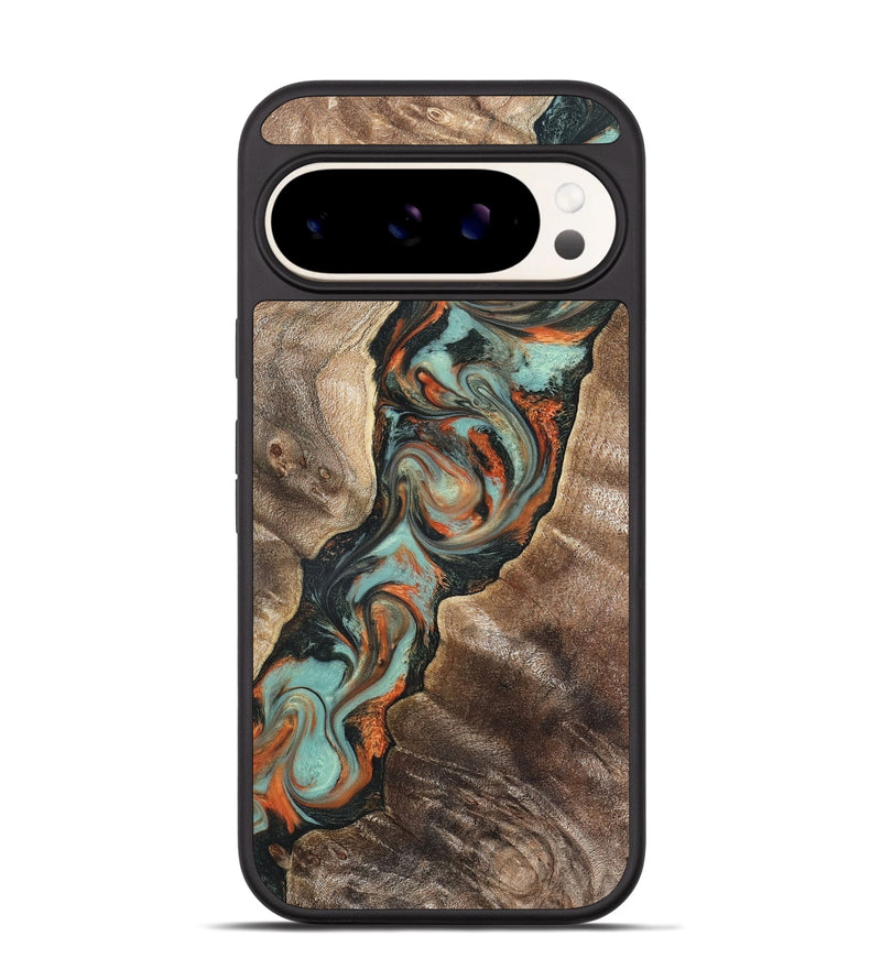 Pixel 9 Wood Phone Case - Freddy (Teal & Gold, 819350)