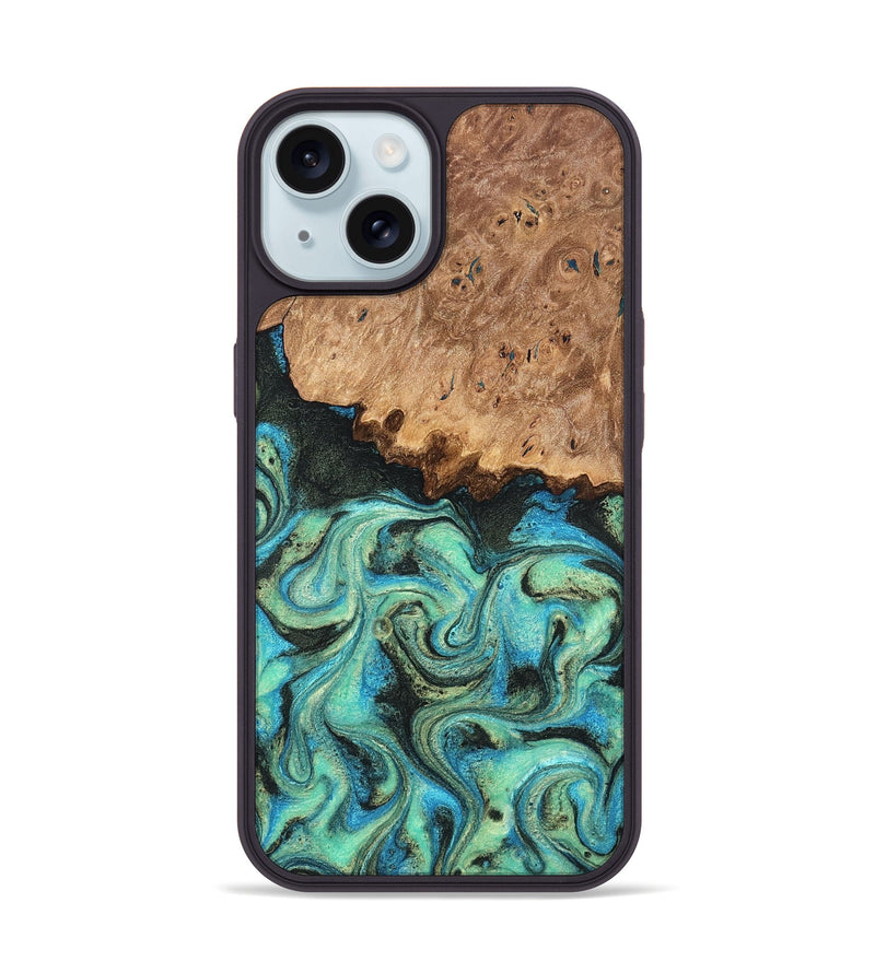 iPhone 15 Wood Phone Case - Kaeli (Green, 819351)