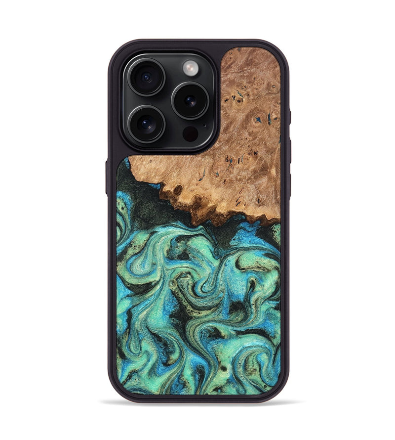 iPhone 15 Pro Wood Phone Case - Kaeli (Green, 819351)