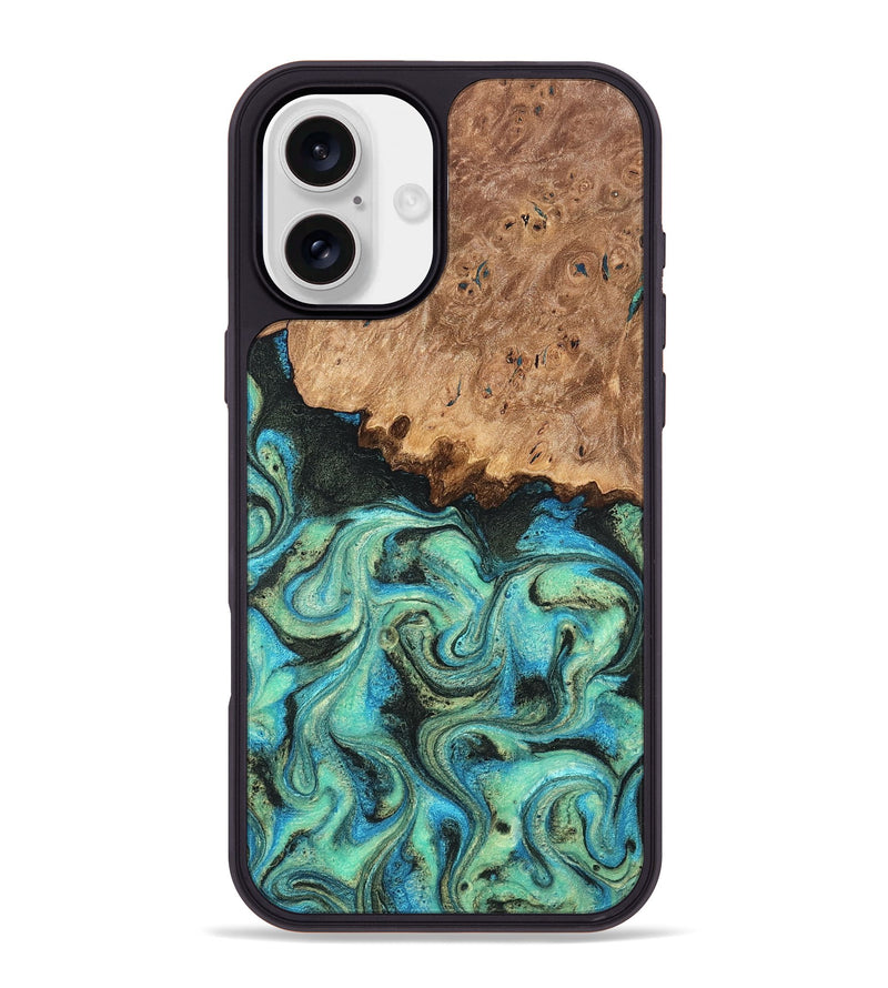 iPhone 16 Plus Wood Phone Case - Kaeli (Green, 819351)