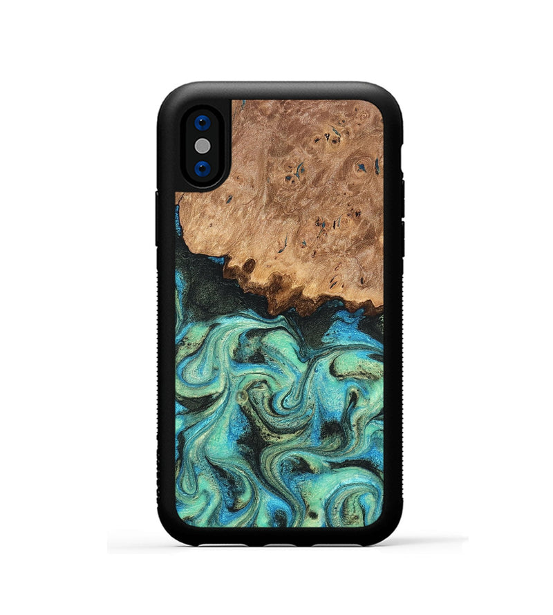 iPhone Xs Wood Phone Case - Kaeli (Green, 819351)