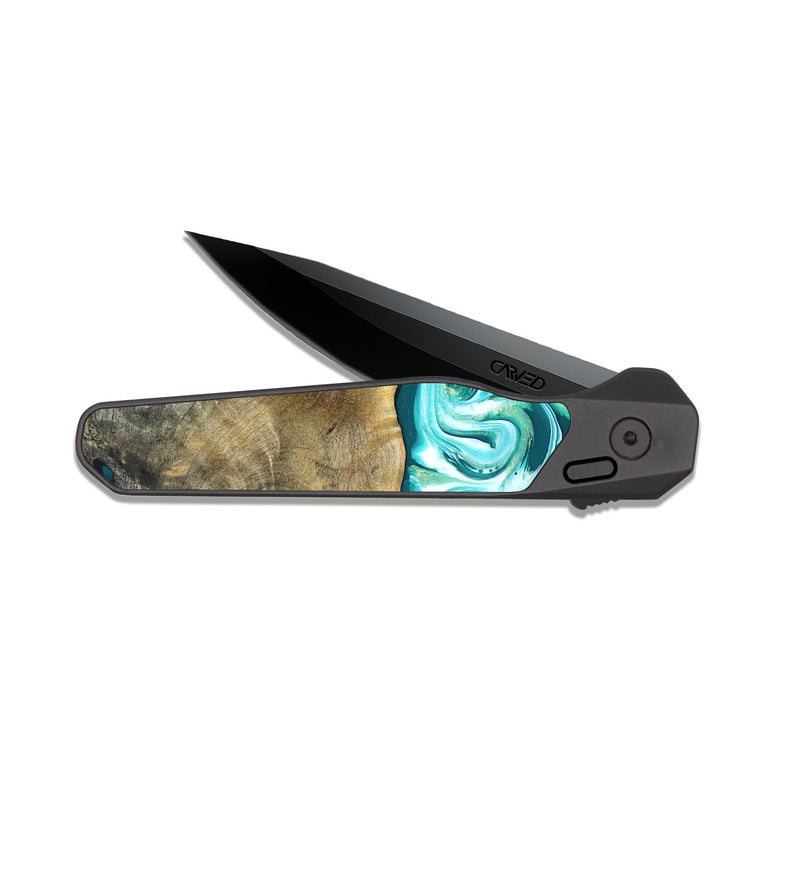 EDC Dark Slate Wood Pocket Knife - Brooks (Green, 819352)