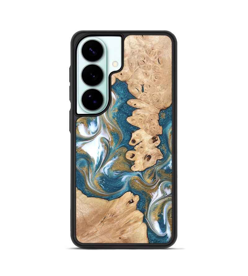 Galaxy S26 Wood Phone Case - Kirsten (Teal & Gold, 819354)
