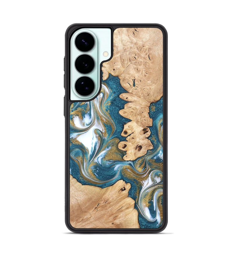 Galaxy S26 Plus Wood Phone Case - Kirsten (Teal & Gold, 819354)