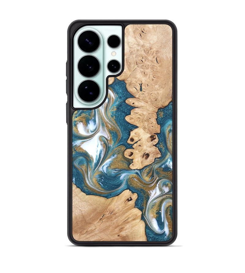 Galaxy S26 Ultra Wood Phone Case - Kirsten (Teal & Gold, 819354)