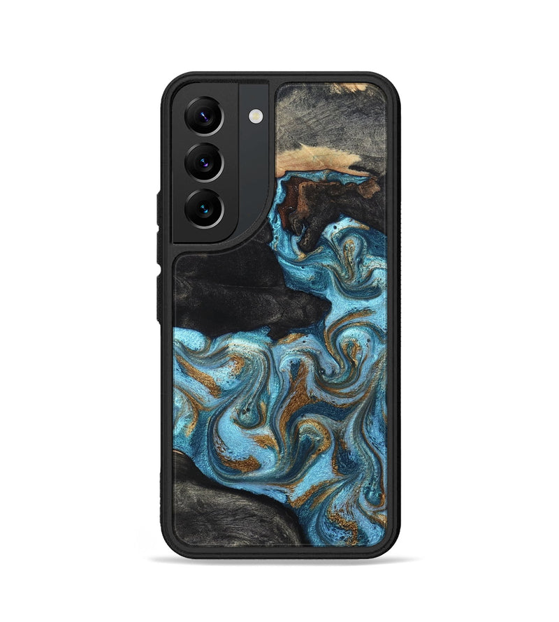Galaxy S22 Wood Phone Case - Alden (Teal & Gold, 819355)