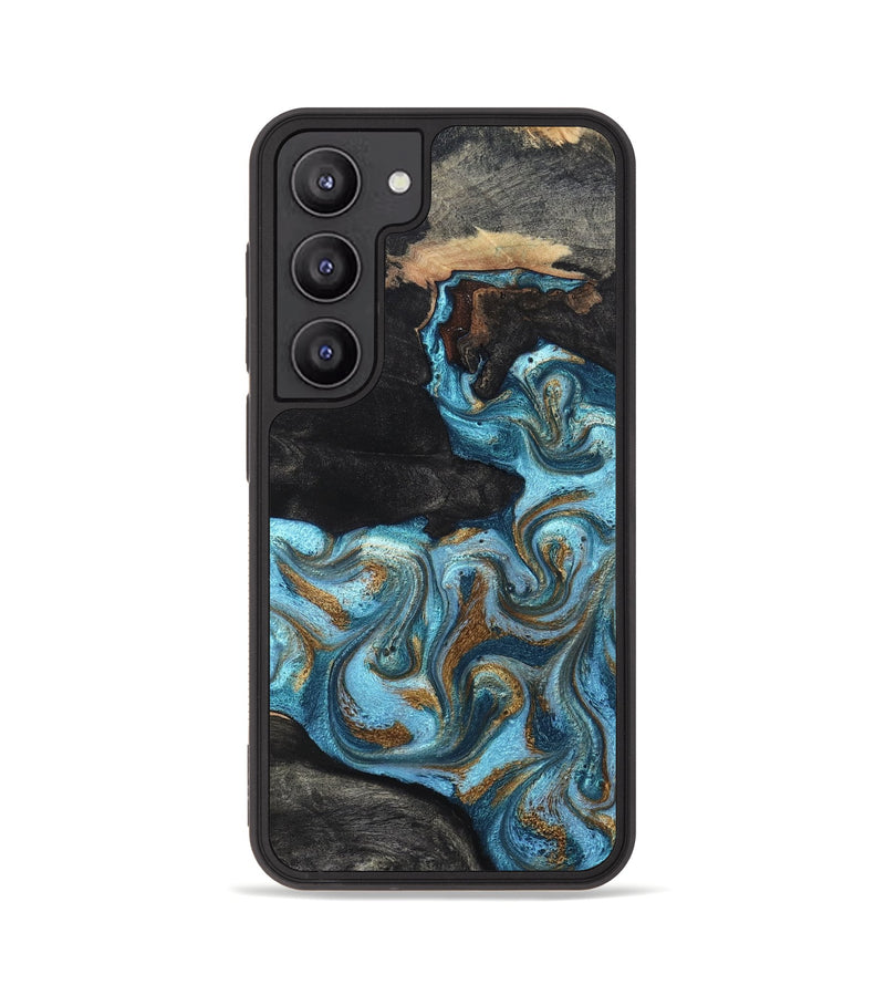 Galaxy S23 Wood Phone Case - Alden (Teal & Gold, 819355)