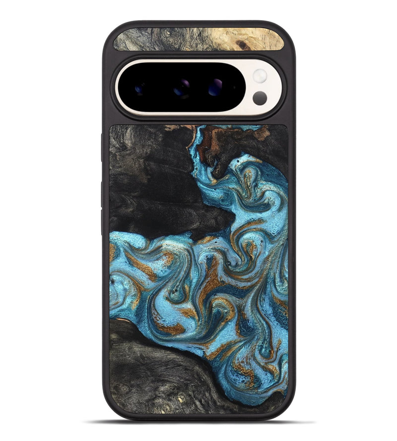 Pixel 9 Pro XL Wood Phone Case - Alden (Teal & Gold, 819355)