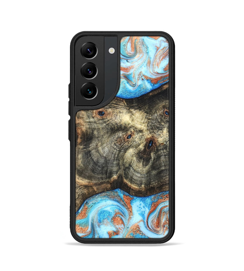 Galaxy S22 Wood Phone Case - Meagan (Teal & Gold, 819356)