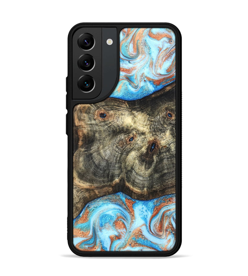 Galaxy S22 Plus Wood Phone Case - Meagan (Teal & Gold, 819356)
