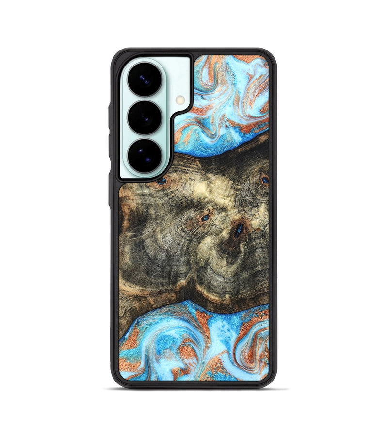 Galaxy S26 Wood Phone Case - Meagan (Teal & Gold, 819356)