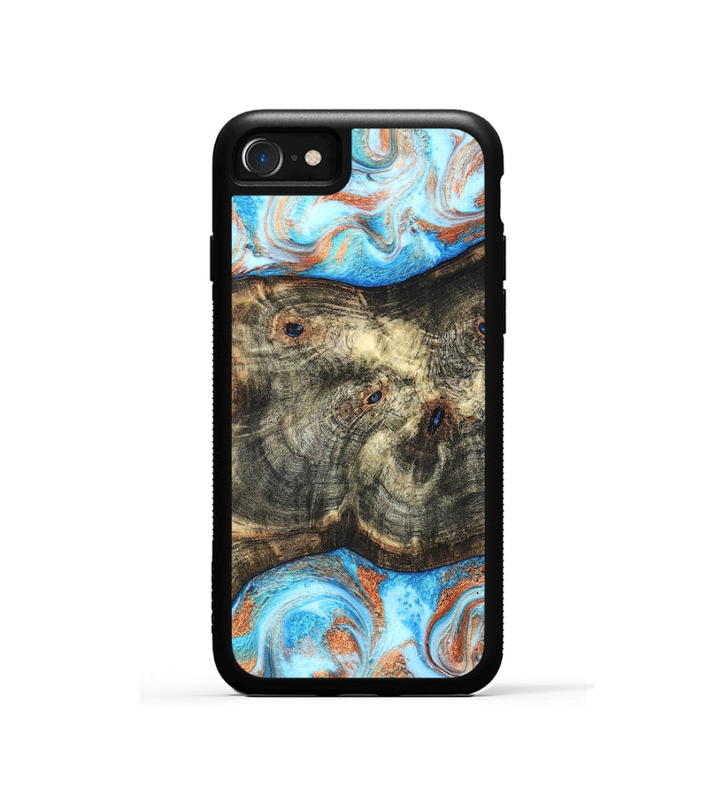 iPhone SE Wood Phone Case - Meagan (Teal & Gold, 819356)