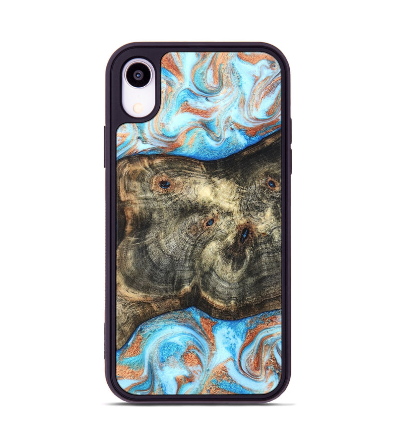 iPhone Xr Wood Phone Case - Meagan (Teal & Gold, 819356)