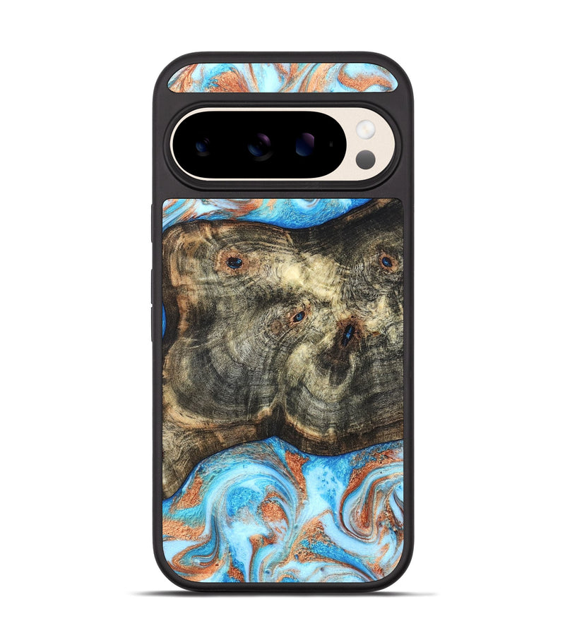 Pixel 10 Wood Phone Case - Meagan (Teal & Gold, 819356)