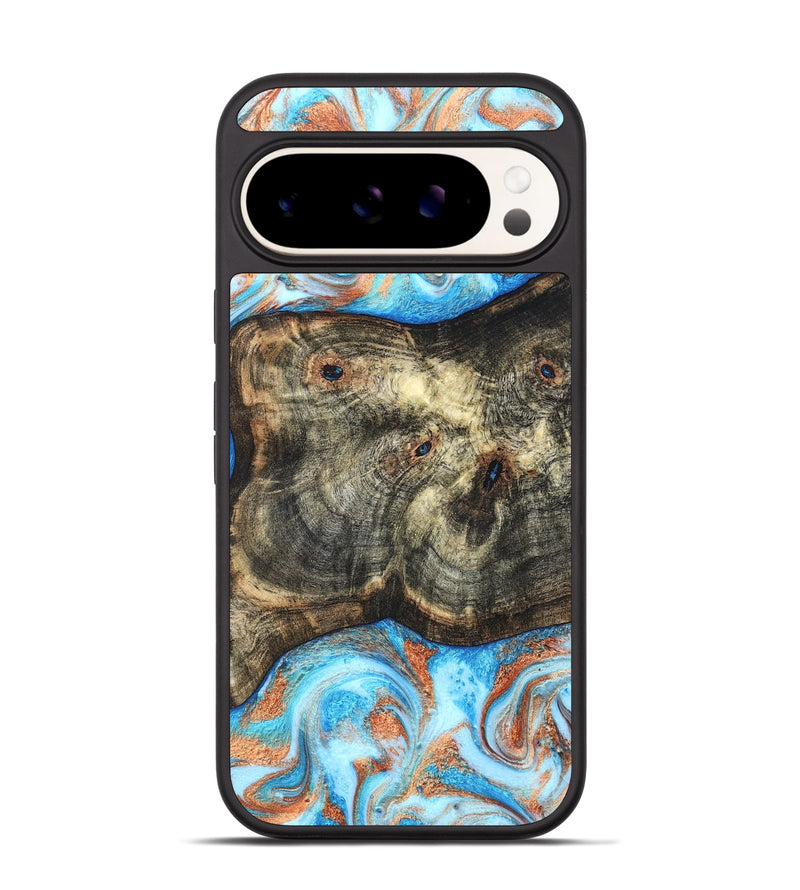 Pixel 9 Wood Phone Case - Meagan (Teal & Gold, 819356)