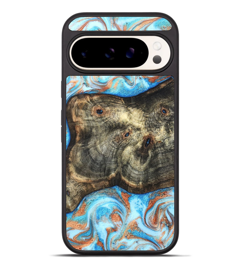 Pixel 9 Pro XL Wood Phone Case - Meagan (Teal & Gold, 819356)