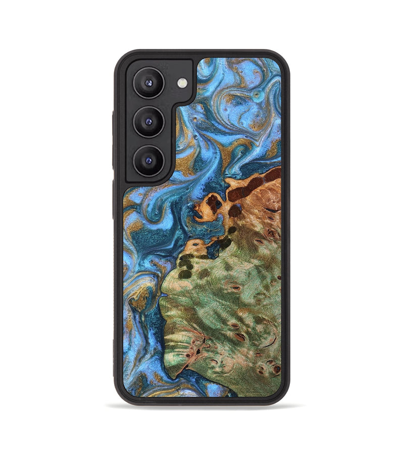 Galaxy S23 Wood Phone Case - Abner (Teal & Gold, 819357)