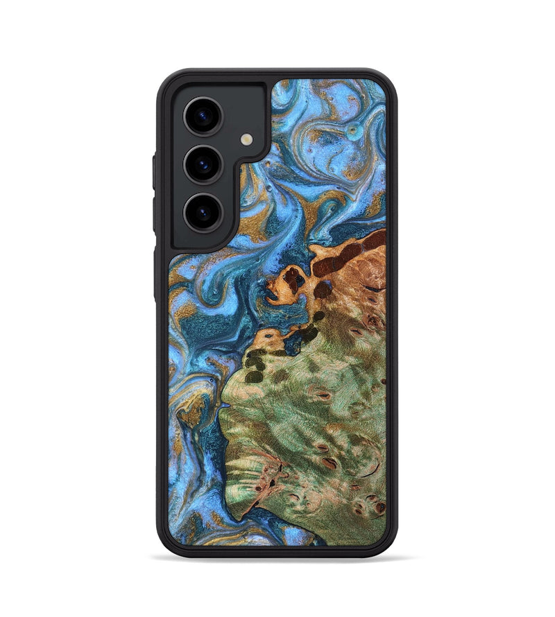 Galaxy S24 Wood Phone Case - Abner (Teal & Gold, 819357)
