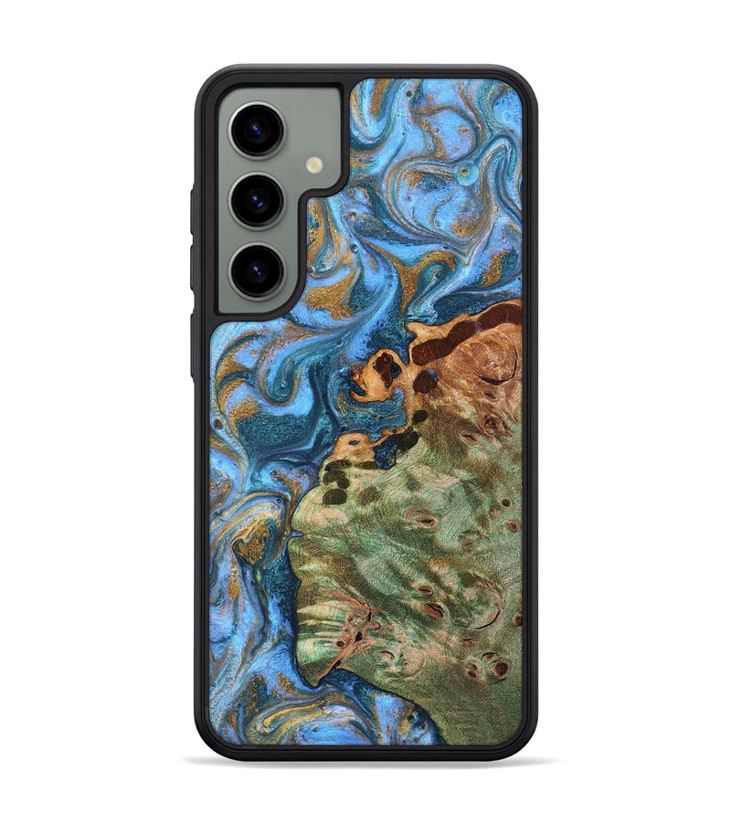 Galaxy S24 Plus Wood Phone Case - Abner (Teal & Gold, 819357)