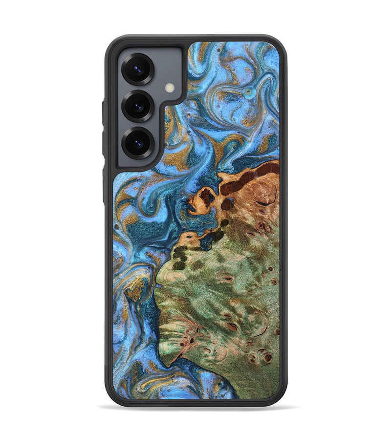 Galaxy S25 Plus Wood Phone Case - Abner (Teal & Gold, 819357)