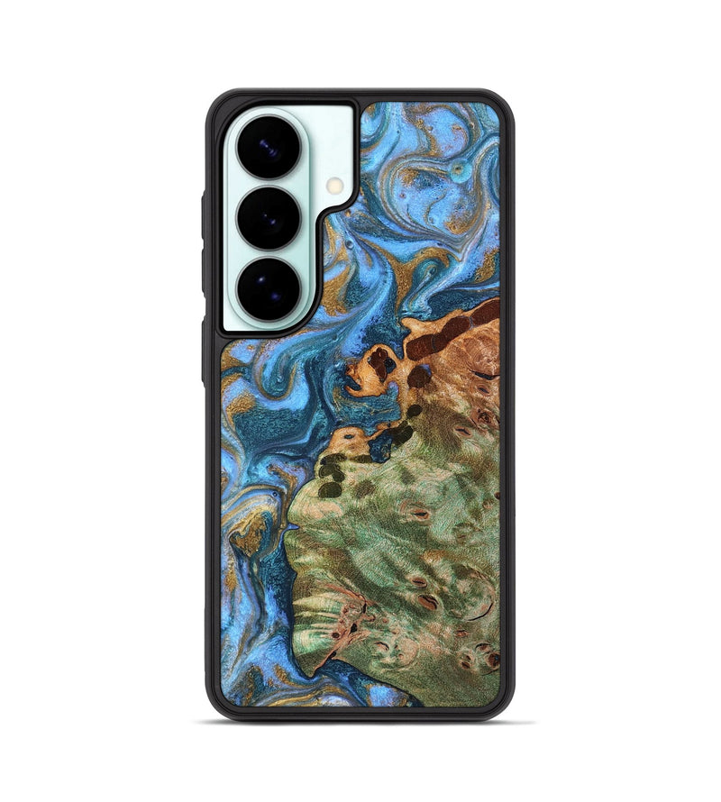 Galaxy S26 Wood Phone Case - Abner (Teal & Gold, 819357)