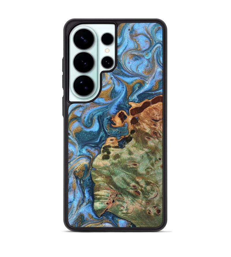 Galaxy S26 Ultra Wood Phone Case - Abner (Teal & Gold, 819357)