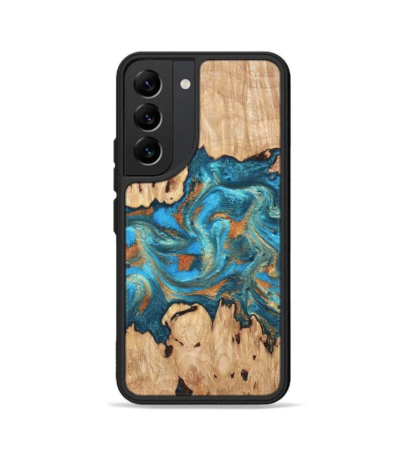 Galaxy S22 Wood Phone Case - Adam (Teal & Gold, 819358)