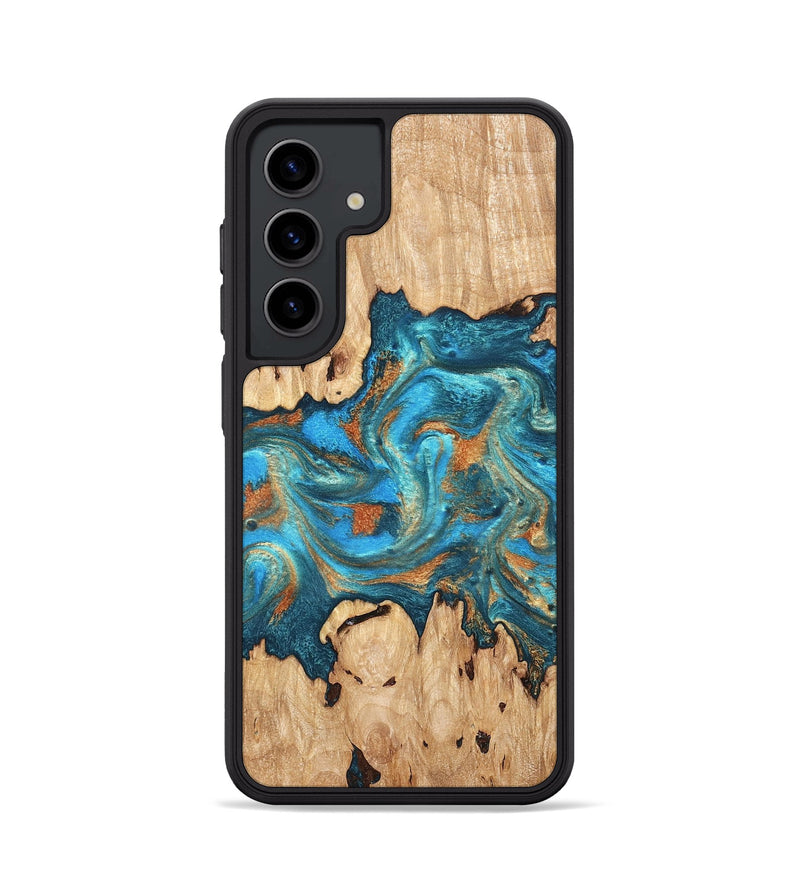 Galaxy S24 Wood Phone Case - Adam (Teal & Gold, 819358)