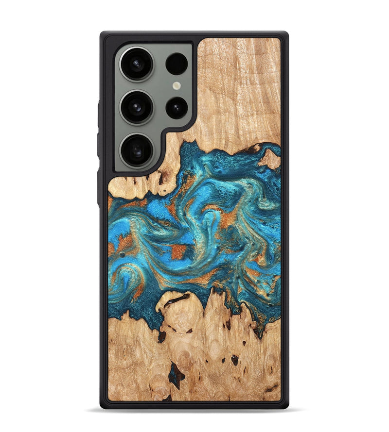 Galaxy S24 Ultra Wood Phone Case - Adam (Teal & Gold, 819358)