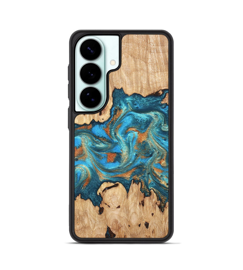 Galaxy S26 Wood Phone Case - Adam (Teal & Gold, 819358)