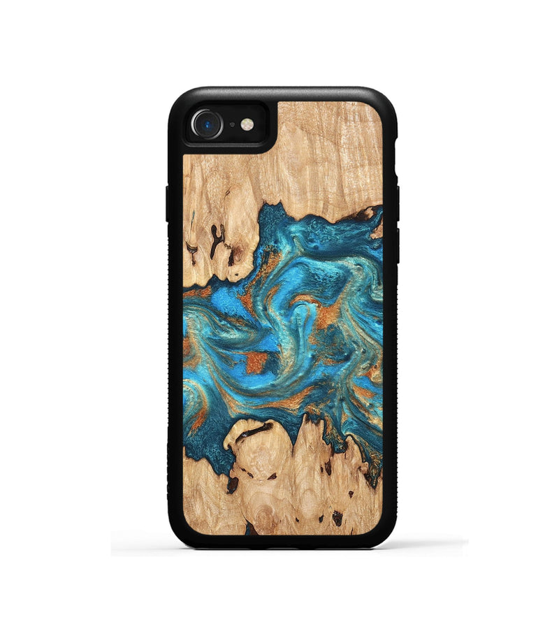 iPhone SE Wood Phone Case - Adam (Teal & Gold, 819358)
