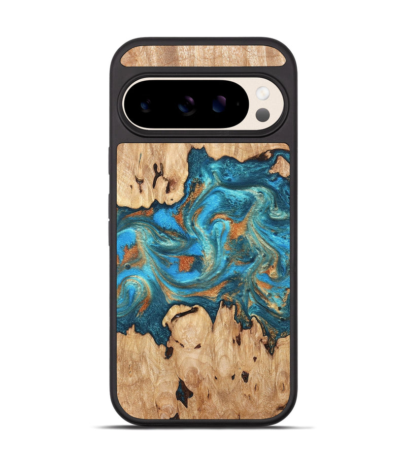 Pixel 10 Wood Phone Case - Adam (Teal & Gold, 819358)