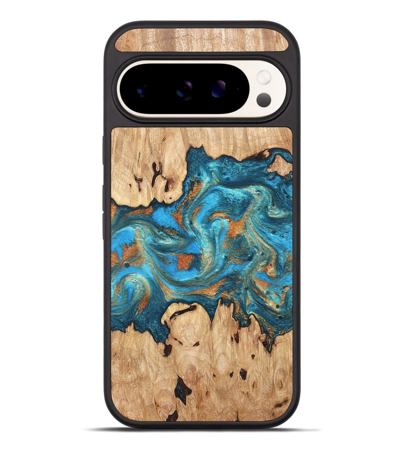 Pixel 9 Pro XL Wood Phone Case - Adam (Teal & Gold, 819358)