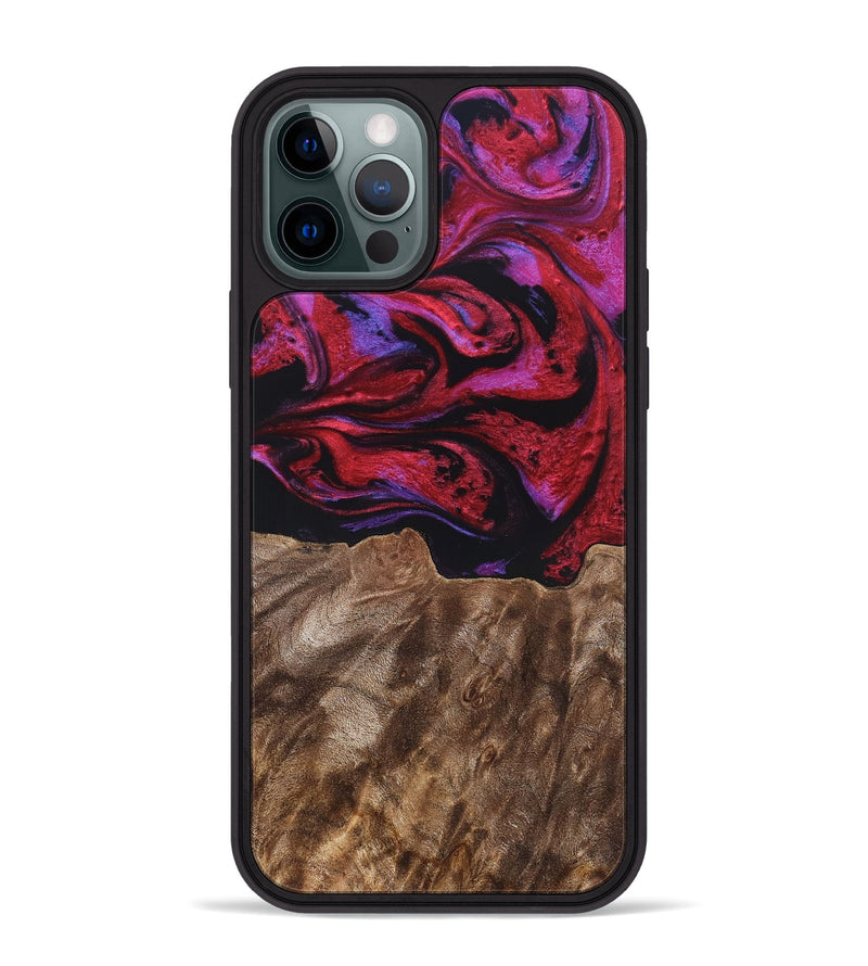 iPhone 12 Pro Max Wood Phone Case - Otto (Red, 819360)