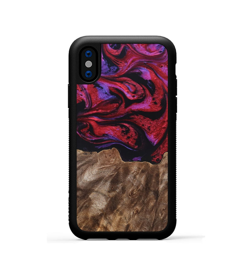 iPhone Xs Wood Phone Case - Otto (Red, 819360)